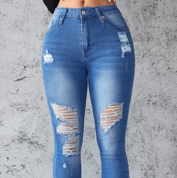 Side view of Blue Skinny Jeans