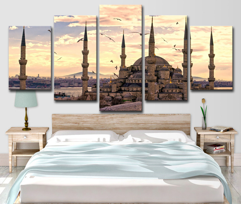 Blue Mosque Canvas Art Framed