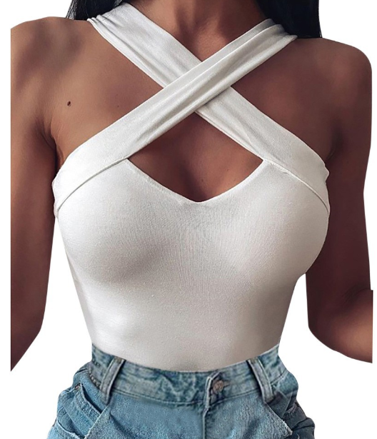 Cross-neck Sleeveless Top