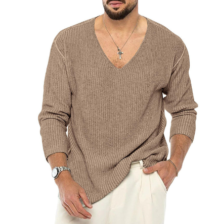 Long Sleeve V-neck Sweater Image 6