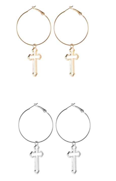 Vintage Cross Earrings