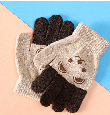 Children's Cartoon Gloves - Khaki