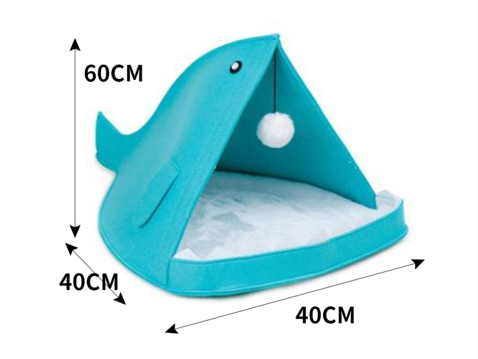 Felt Shark Type Pet Nest Grey