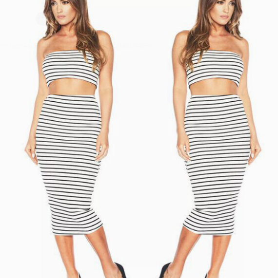 Striped Off-Shoulder Dress