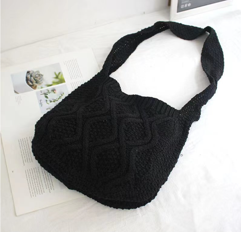 Literary Crochet Shoulder Bag - Lifestyle Image