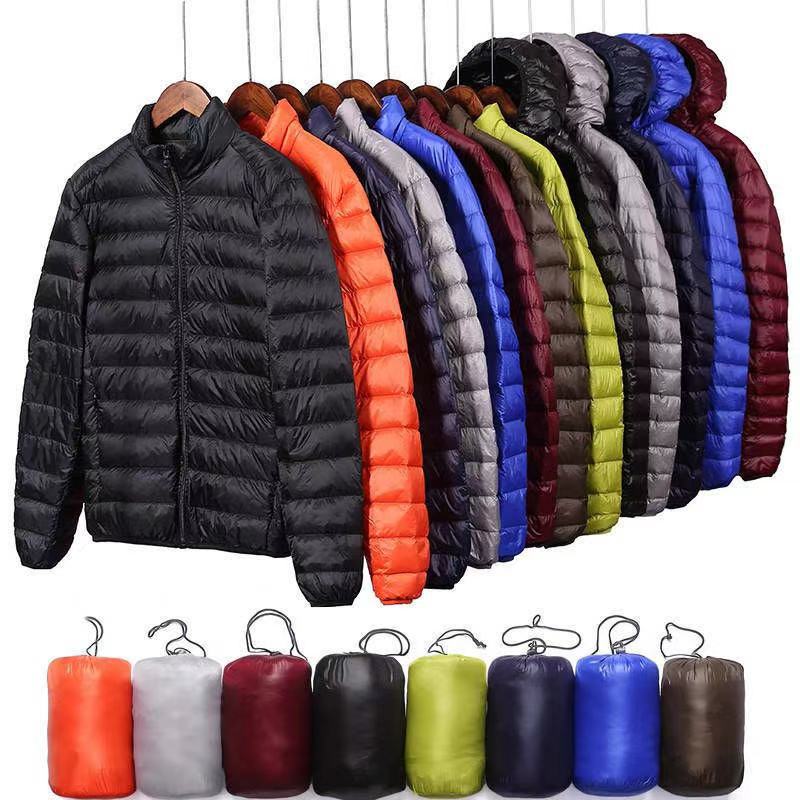 Cotton-padded jacket men's foreign trade men's light feather Rong cotton-padded jacket winter slim-fit hooded collar solid color warm vest coat men's image
