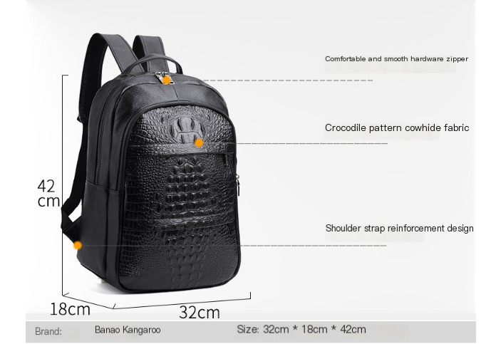 Casual Pattern Leather Men's Backpack