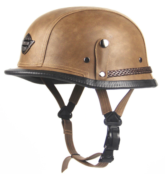 Retro Motorbike Helmet - Brown