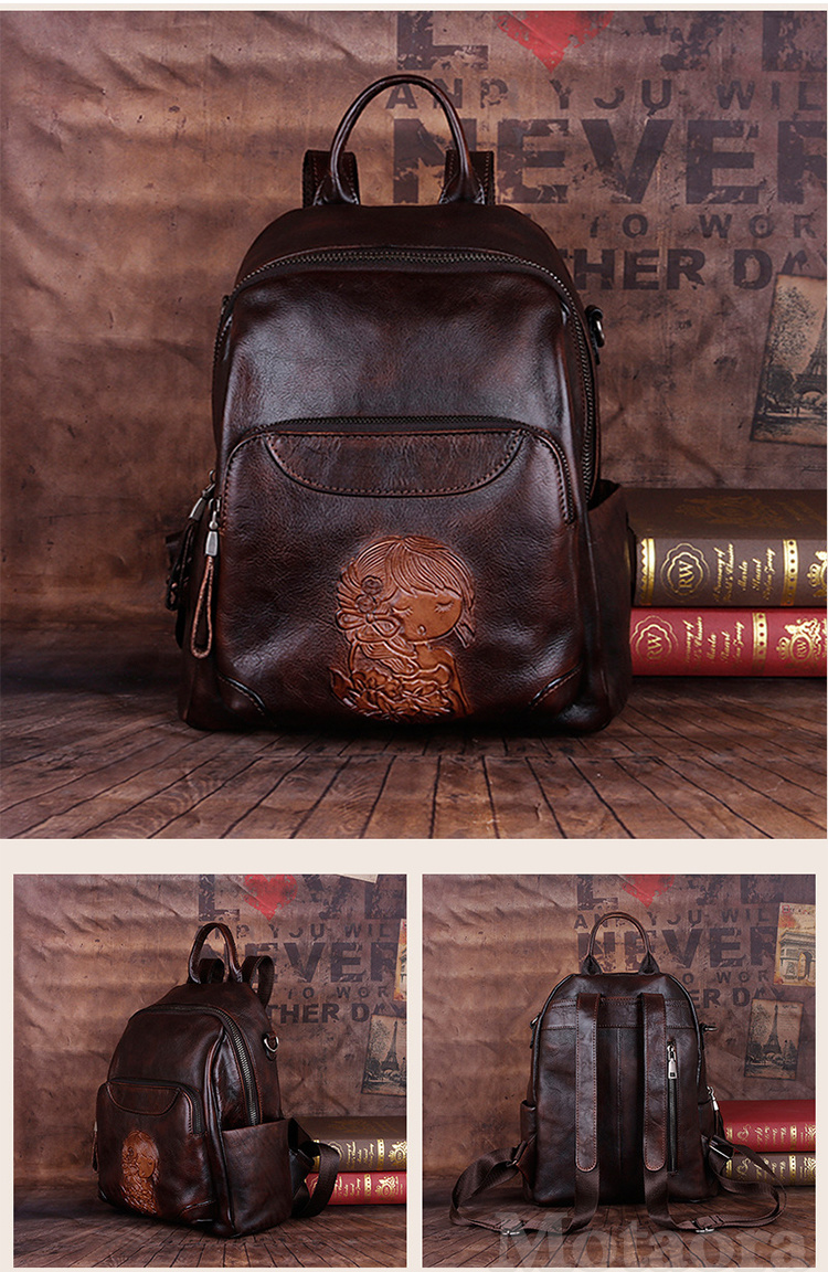 Retro BlackGray Leather Bag