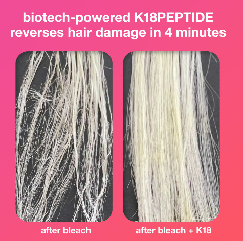 K18 Leave-In Molecular Repair Hair Mask Application