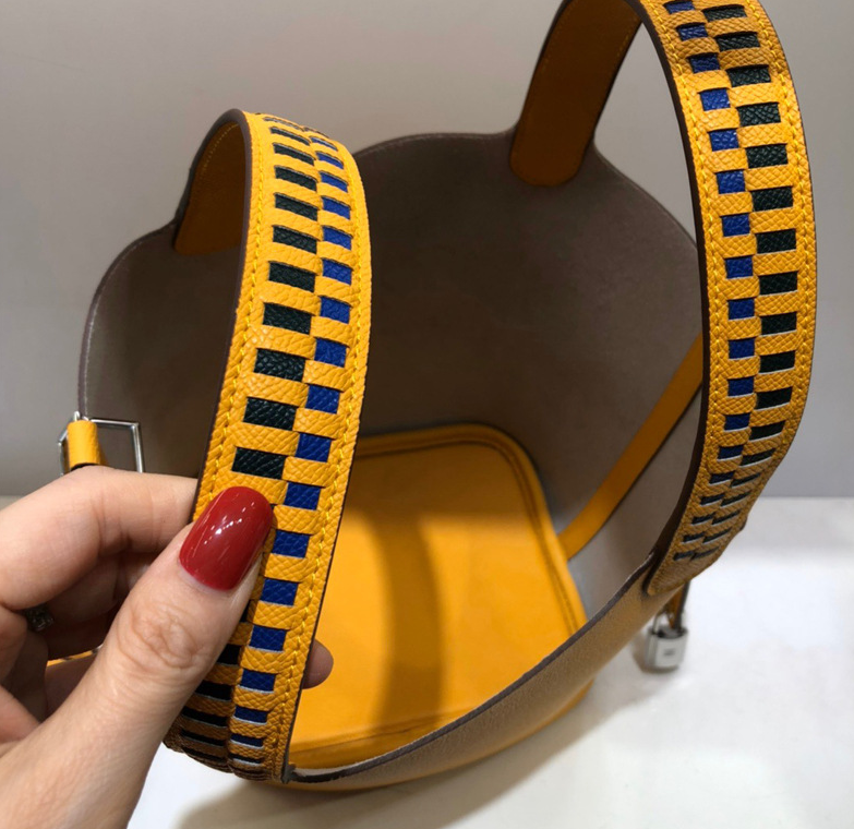 Genuine Leather Woven Bucket Bag 2