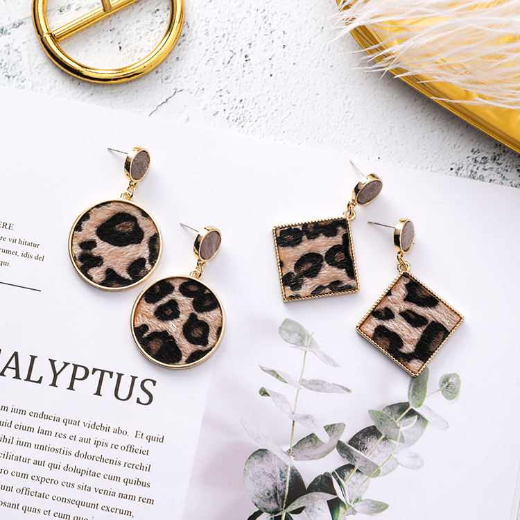 Leopard Print Earrings A Circle