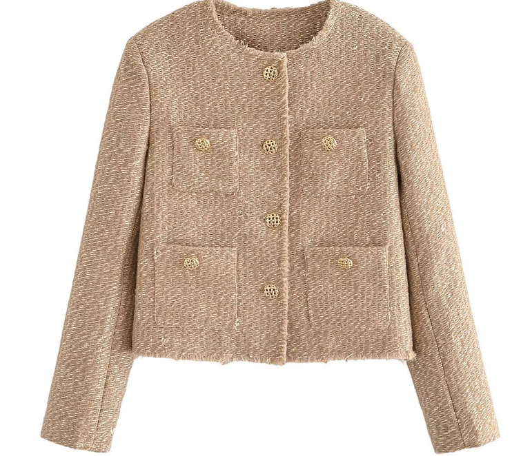 Stylish round neck summer jacket
