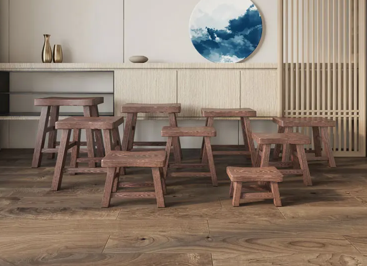 Solid Wood Stool Image 1