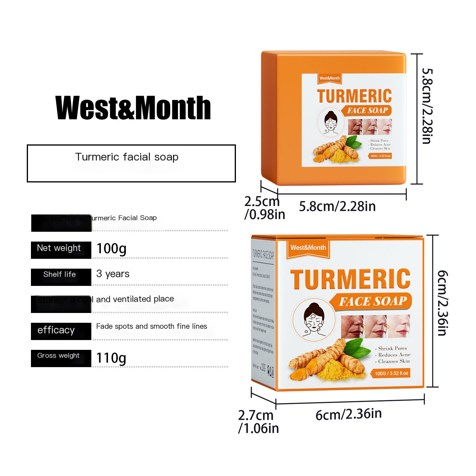 West&Month Ginger Turmeric Facial Soap
