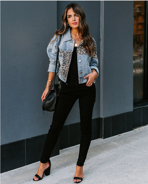 Eleonora ™- Modern jeans with leopard print