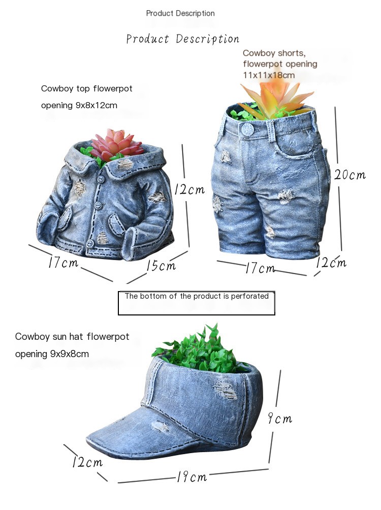 Cement Cowboy Flower Pot
