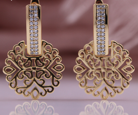 Geometric Hollow Earrings - Image 1