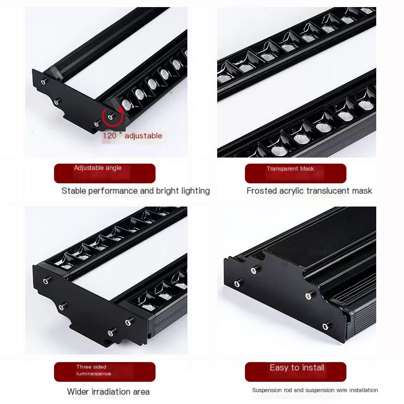 LED supermarket strip lights shopping mall supermarket office lighting ceiling lights grille lights adjustable shelf lights