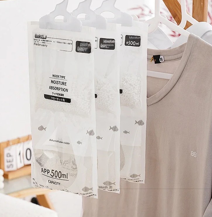 Sac absorbeur d'humidité, déshydratant pour garde-robe, dissolvant de moisissures, sacs de déshumidification