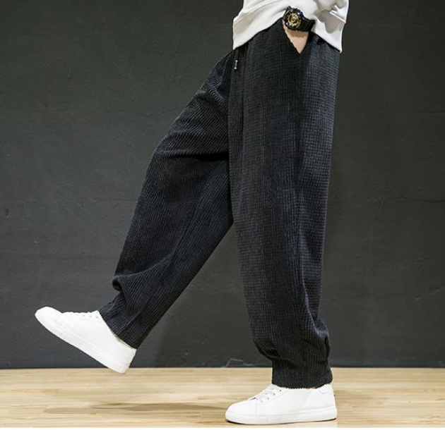 Stretchy fashionable comfortable loose retro men's casual pants