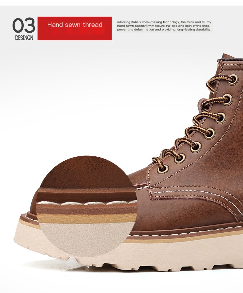 Mid-high men's British style tooling shoes 13