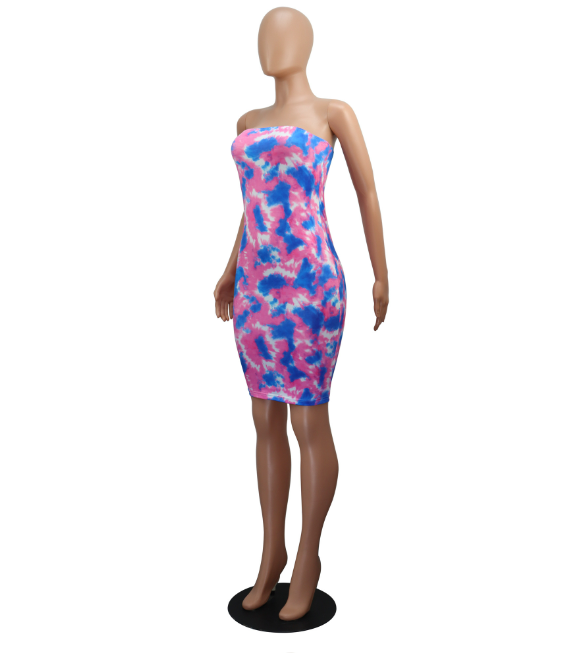 Model wearing off-shoulder dress