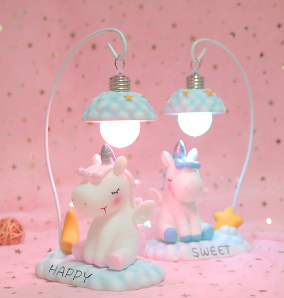 Resin Unicorn Lamp Pink