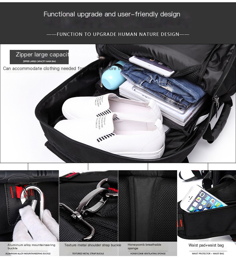 Oxford Fabric Hiking Backpack - Side View