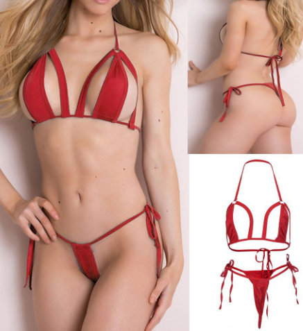 Three Point Bikini Hollow Lingerie Set Image 1