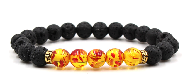 Five Emperor Stones Yoga Bracelet on Display