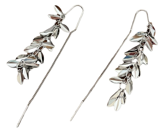S925 Silver Tassel Earrings 1