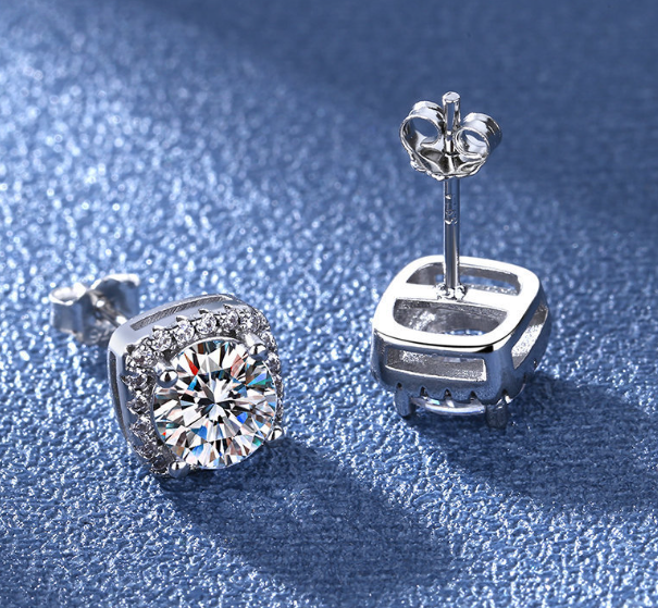 Close-up of trendy earrings
