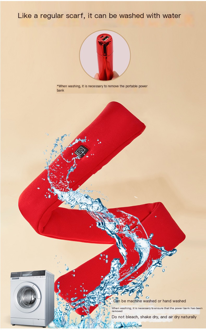 COOZYScarf? - Scarf with Heating Function to Keep Shoulders and Neck Warm in Cold Winter - BRILLIANT RED - ADULT