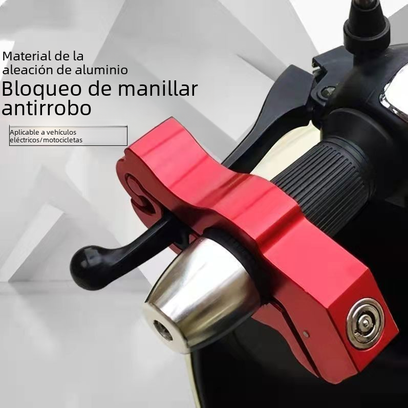 Anti-theft motorcycle electric car lock universal CNC handle lock car handle lock horn lock factory direct aluminum alloy lock image