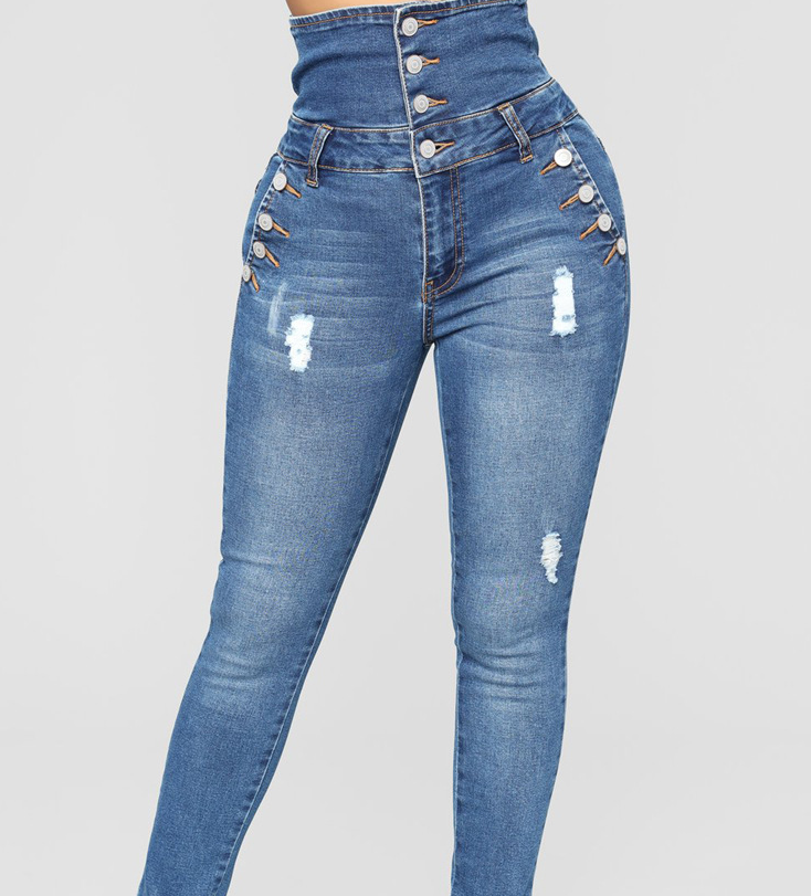 Denim Pants with Embroidery