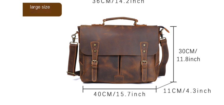 Leather Briefcase Front View