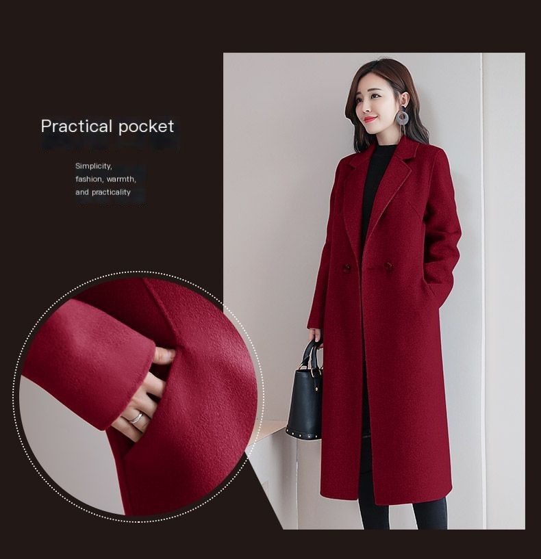 Women's Stylish Wool Coat - Red / S&&Red&&S/Coat (single piece)