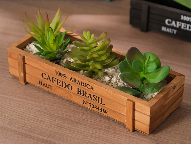 Vintage Wooden Succulent Planter
