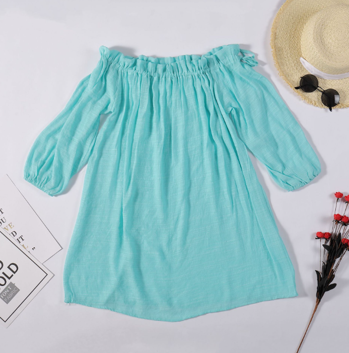 Bamboo Cotton Beach Cover-Up in Khaki