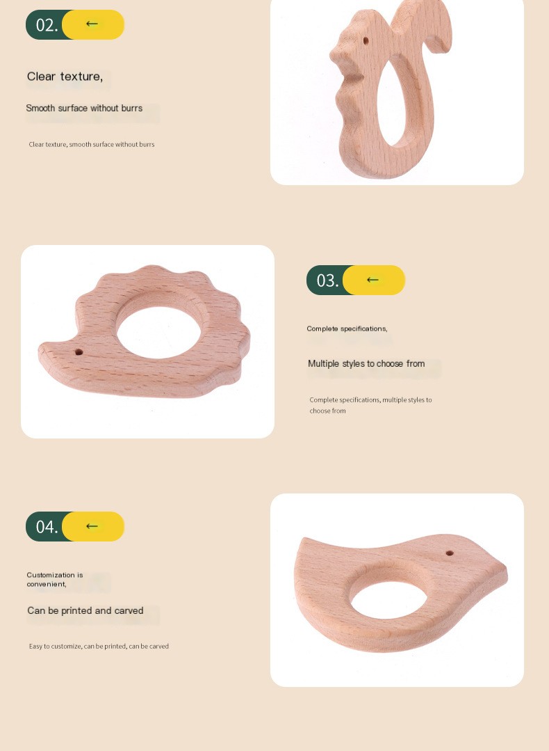 Beech Wood Baby Teether 9