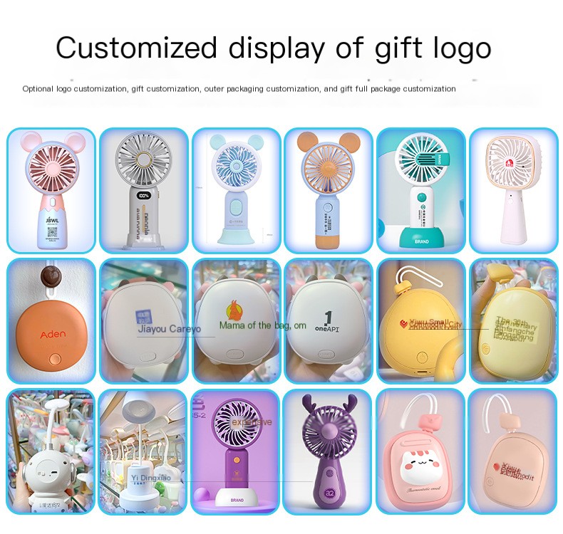 Rechargeable Handheld Teddy Bear Fan - Front View