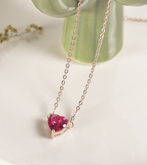 Water Diamond Heart Lock Chain Necklace