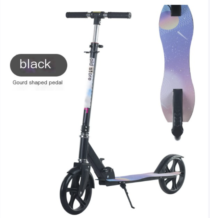 Adult scooter children teenagers big wheel two wheel 2 Wheel foldable city campus scooter with handbrake image