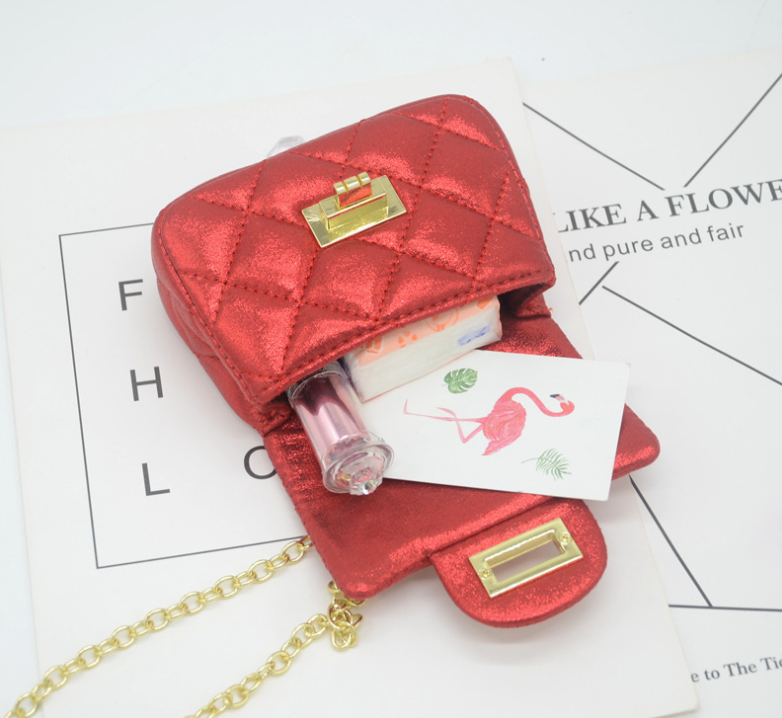 Child's Handbag White Square Lock