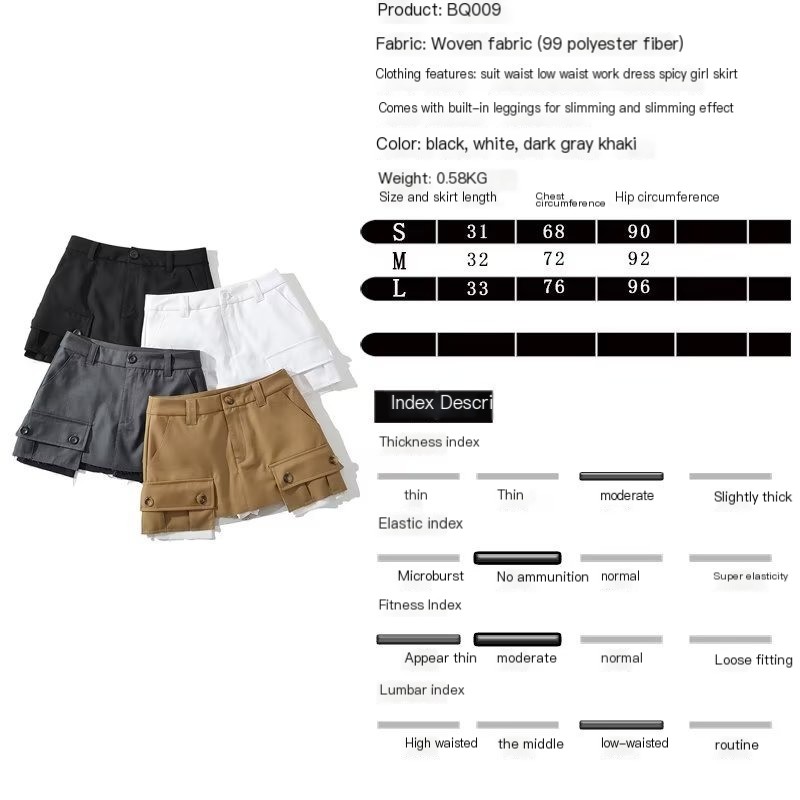 Fashionable Patchwork Pocket Skirt 1