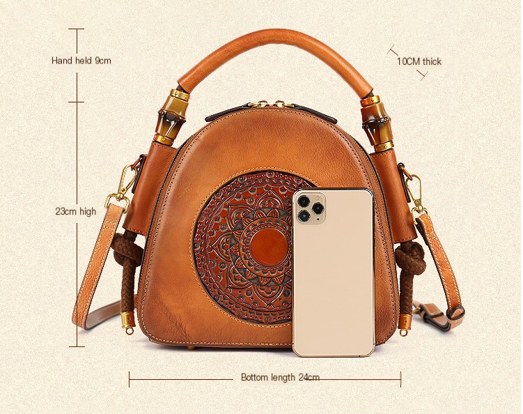 Large-Capacity Cowhide Handbag