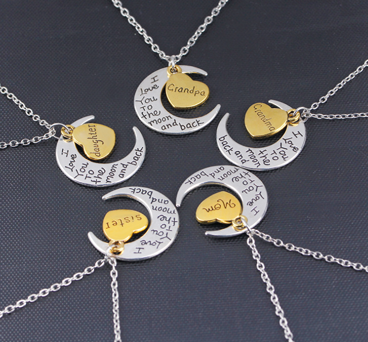 Grandma Necklace with Moon Pendant