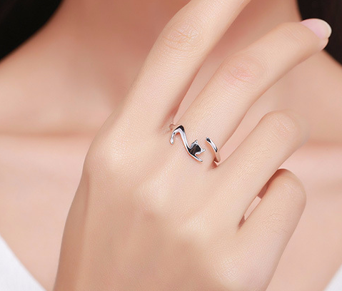 S925 Silver Cat Ring