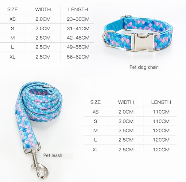 Mermaid Pet Collar Leash